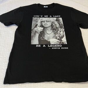 Black Graphic T-Shirt with Stevie Nicks Print